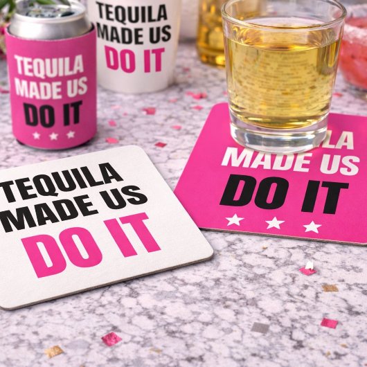 Tequila Made Us Do It | Bride Squad Drinking Kartonnen Onderzetters