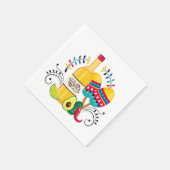 Tequila, Maracas Mexican Folk Art Servet (Hoek)