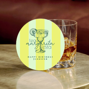 Tequila Margarita Groene Cocktails Verjaardagsfees Ronde Kartonnen Onderzetter