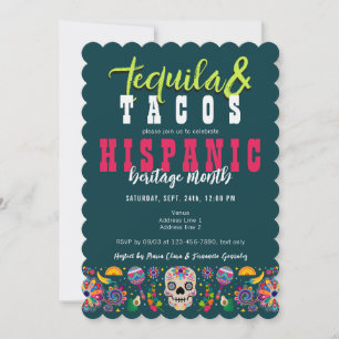 Tequila Margaritas Tacos Hispanic Heritage Fiesta Kaart