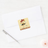 Tequila met Sombrero Vierkante Sticker (Envelop)