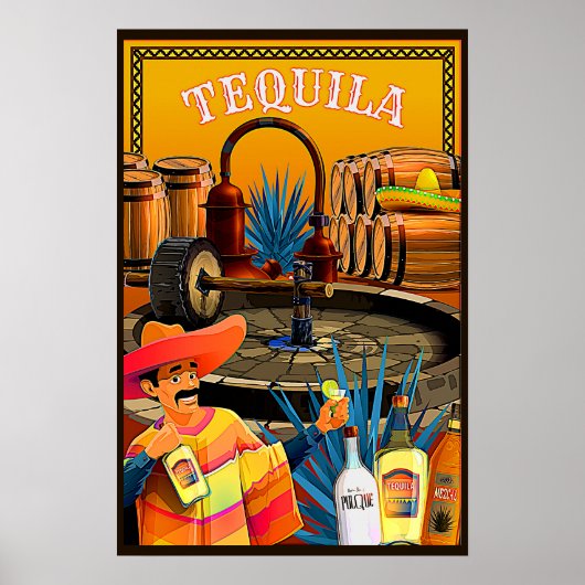 Tequila - Mexicaans Blauw Agava Poster (Voorkant)