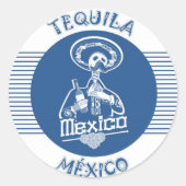 TEQUILA MÉXICO BLUE RONDE STICKER (Voorkant)