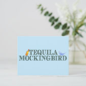 Tequila Mockingbird Funny Book Lover Pun Blue Briefkaart (Staand voorkant)