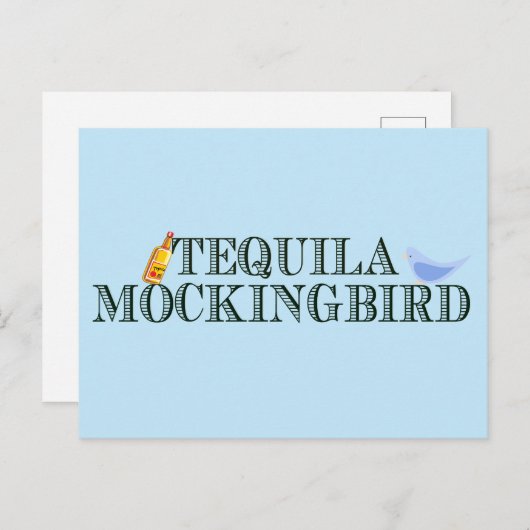 Tequila Mockingbird Funny Book Lover Pun Blue Briefkaart (Voorkant / Achterkant)