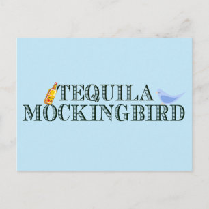 Tequila Mockingbird Funny Book Lover Pun Blue Briefkaart