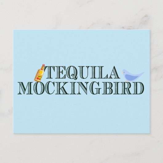 Tequila Mockingbird Funny Book Lover Pun Blue Briefkaart (Voorkant)