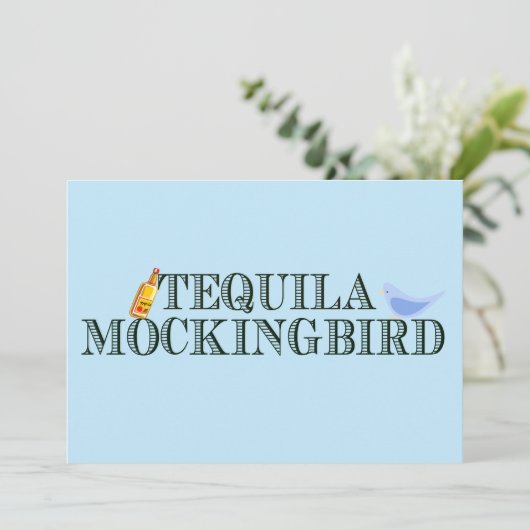 Tequila Mockingbird Grappig boek Pun Verjaardag Kaart (Staand voorkant)