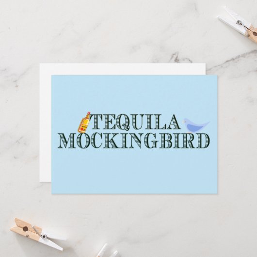 Tequila Mockingbird Grappig boek Pun Verjaardag Kaart (Voorkant / Achterkant in situ)