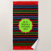 Tequila O'Clock gepersonaliseerde evenement strand Strandlaken (Voorkant)