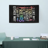 Tequila Oprechte Vrienden Gaan Hoe Dan Ook Grappig Spandoek (Beurs)