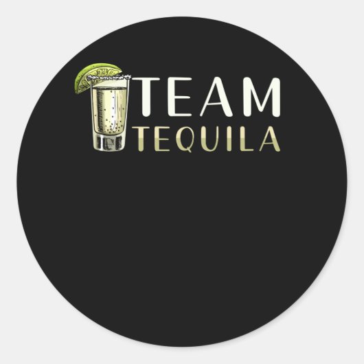 Tequila Party Team Ronde Sticker (Voorkant)