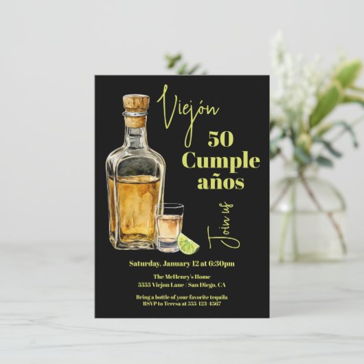 Tequila schoot verjaardag Milestone Man Kaart (Staand voorkant)