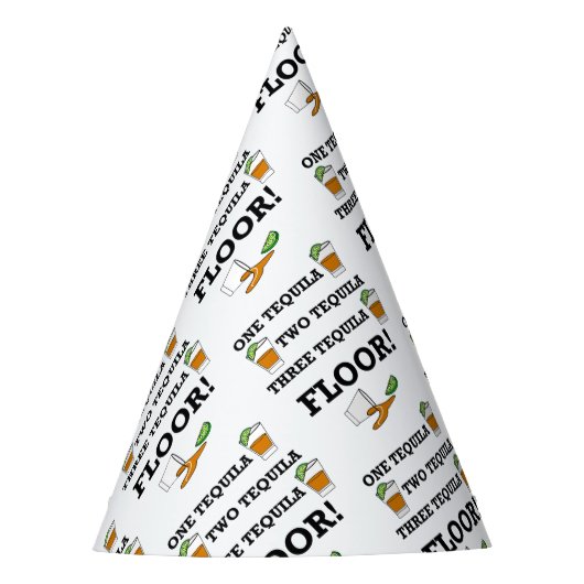 Tequila Shot Glass met Limoen Wedge Cocktail Feesthoedjes (Voorkant)