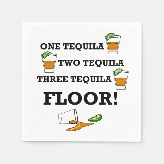 Tequila Shotglas Met Limoenwig Cocktail Servet (Voorkant)