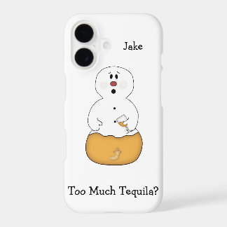 Tequila Sneeuwman iPhone 7 Hoesje met teveel drank