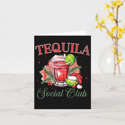 Tequila Social Club Tequila Tail Club Drinking Chr Kaart (Gele Bloem)
