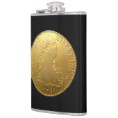 Tequila Spaans Goud Doubloon op Zwarte Flask Heupfles (Links)