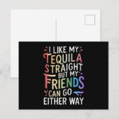 Tequila Straight Friends Go Hoe dan ook Grappig LG Briefkaart (Voorkant / Achterkant)