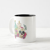 Tequila Sugar Skull Tweekleurige Koffiemok (Voorkant links)