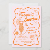 Tequila Sunrise Bachelorette uitnodiging (Voorkant)