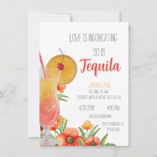 Tequila Sunrise BachelorX Party Invitation Kaart