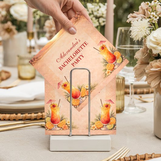 Tequila Sunrise Beach Getaway Bachelorette Party Servet