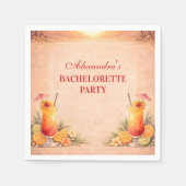 Tequila Sunrise Beach Getaway Bachelorette Party Servet (Voorkant)
