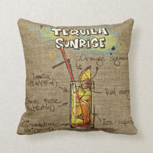 Tequila Sunrise/Bloody Mary Recipe Cushion Kussen