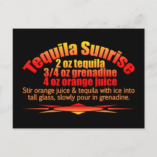 Tequila Sunrise briefkaart (Voorkant)
