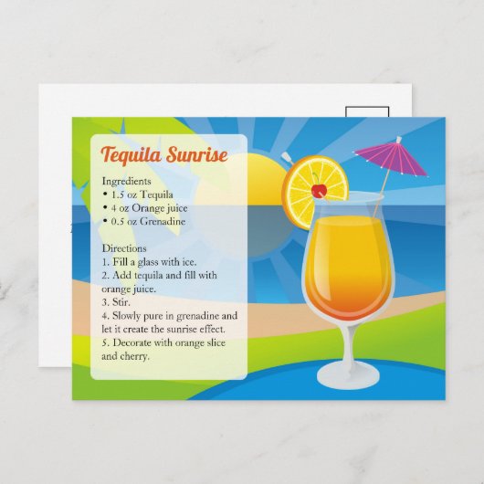 Tequila Sunrise Briefkaart (Voorkant / Achterkant)