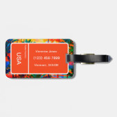 [Tequila Sunrise] Bright Tropical Island Vakantie Bagagelabel (Achterkant horizontaal)