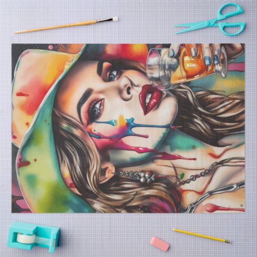 Tequila Sunrise Cocktail Cutie Decoupage Papier (Craft)