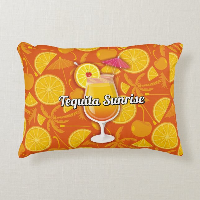 Tequila Sunrise Cocktail Decoratief Kussen (Voorkant)
