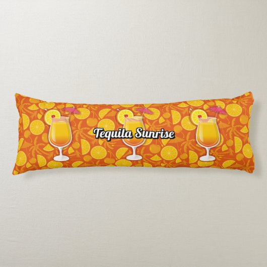 Tequila Sunrise Cocktail Lichaamskussen (Voorkant)