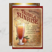 Tequila Sunrise Cocktail Party Invitation Kaart (Voorkant / Achterkant)