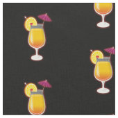 Tequila Sunrise Cocktail Pattern Stof (Close Up)