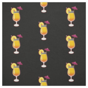 Tequila Sunrise Cocktail Pattern Stof
