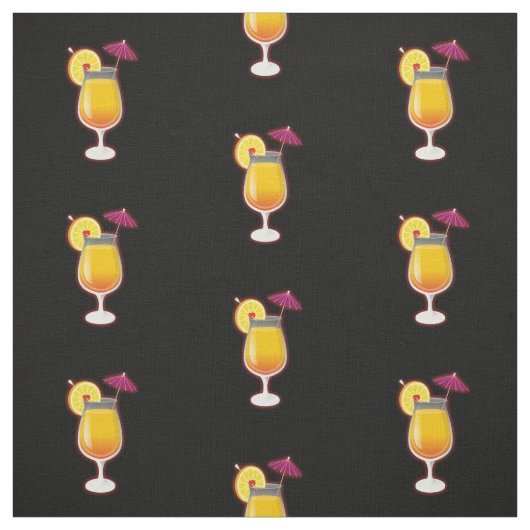 Tequila Sunrise Cocktail Pattern Stof (Swatch)