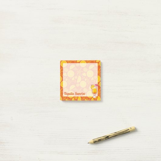 Tequila Sunrise Cocktail Post-it® Notes (Op bureau)