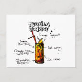 Tequila Sunrise Cocktail Recipe Briefkaart (Voorkant)