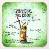Tequila Sunrise Drink Recipe Kartonnen Onderzetters (Voorkant)