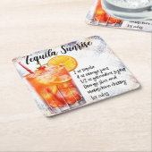 Tequila Sunrise Kartonnen Onderzetters (Schuin)