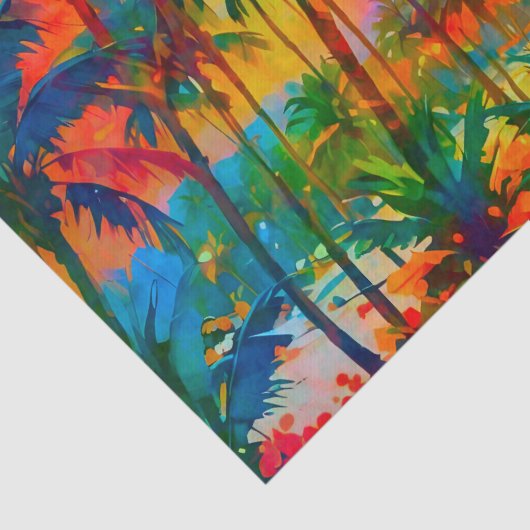 [Tequila Sunrise] Kleurrijke tropische palmen stra Tissuepapier (Detail)