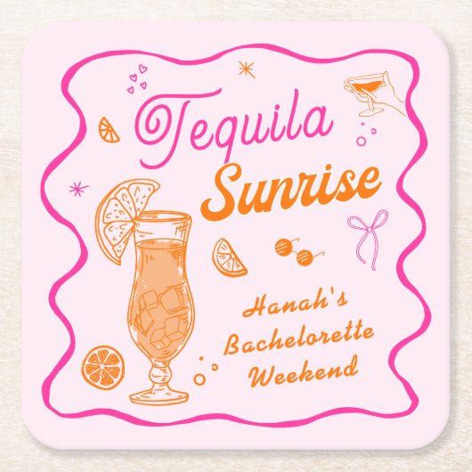 Tequila Sunrise Meisjesuitje Kartonnen Onderzetters (Voorkant)