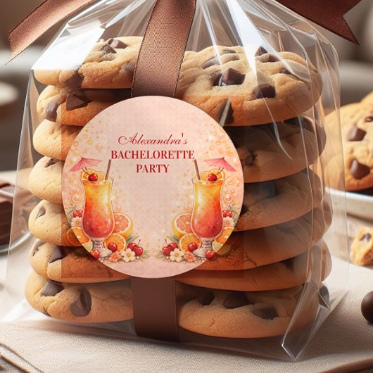 Tequila Sunrise Miami Weekend Bachelorette Party Ronde Sticker