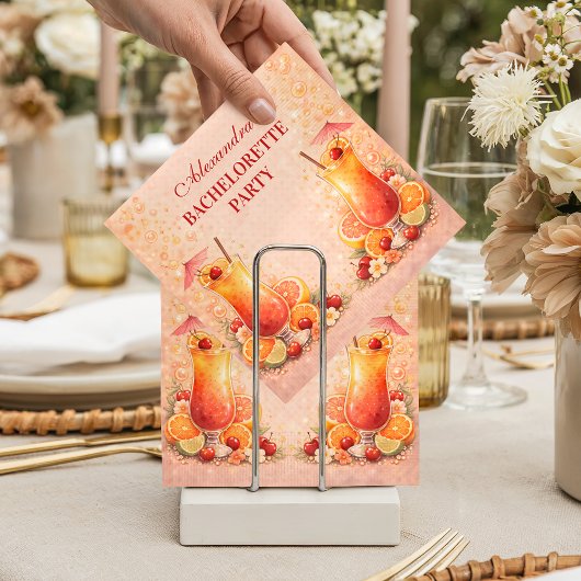 Tequila Sunrise Miami Weekend Bachelorette Party Servet