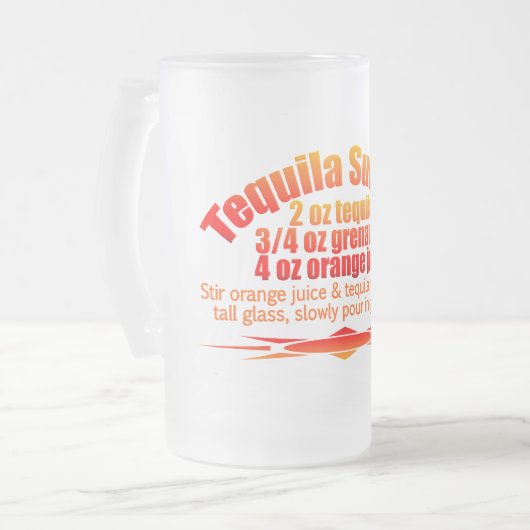 Tequila Sunrise-mok - kies stijl en kleur Matglas Bierpul (Voorkant links)