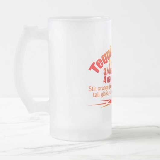 Tequila Sunrise-mok - kies stijl en kleur Matglas Bierpul (Links)