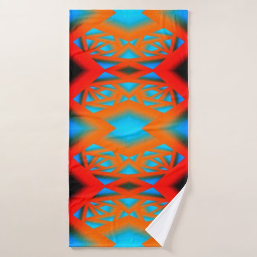 Tequila Sunrise Ombre geometrische Abstracte kunst Badhanddoek (Badhanddoek)